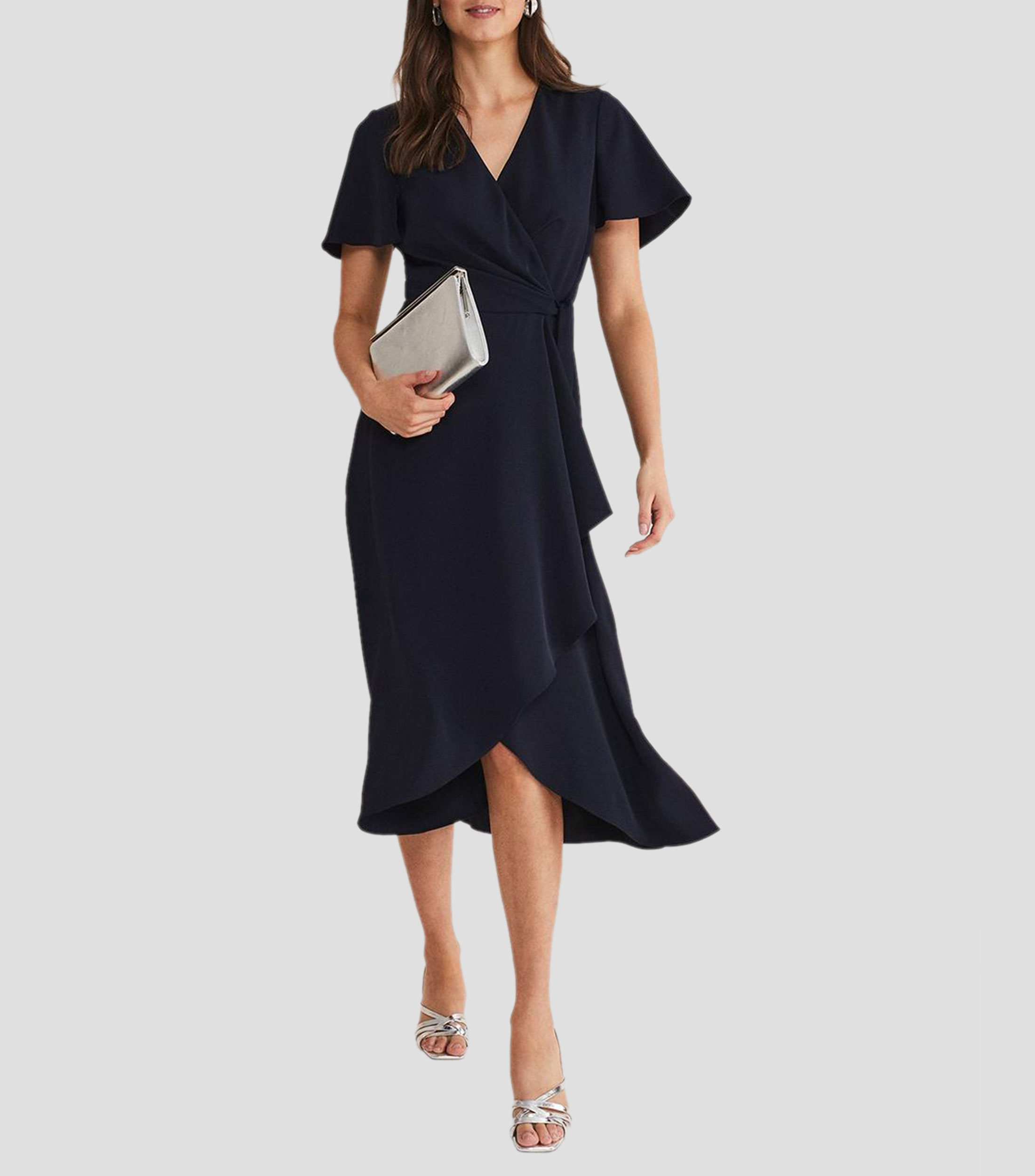 Vestido midi liso Mujer